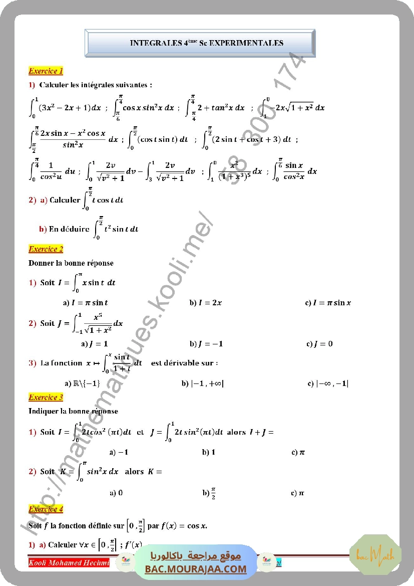integrales serie corrige