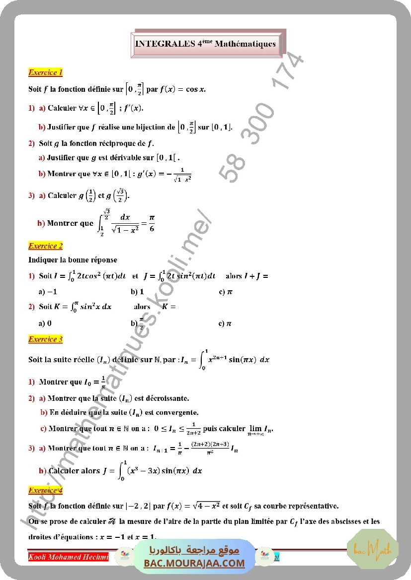 serie corrige integrales