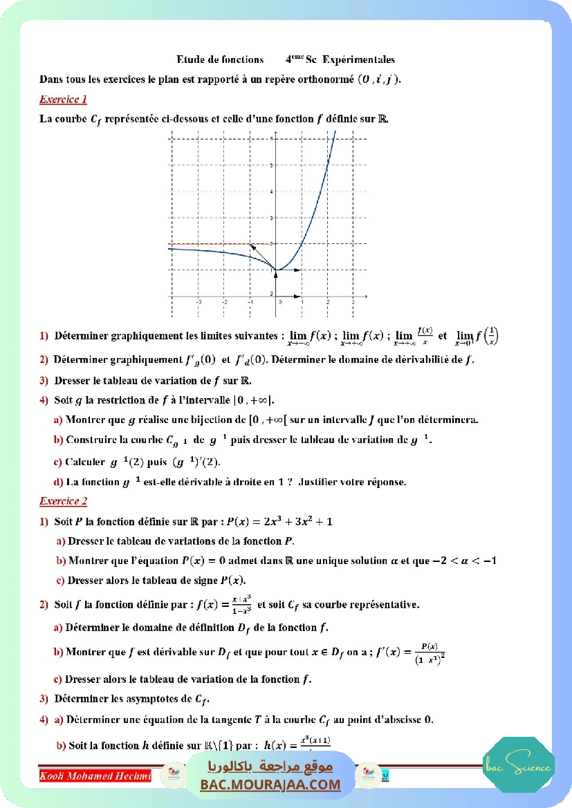 serie corrige etude fonction
