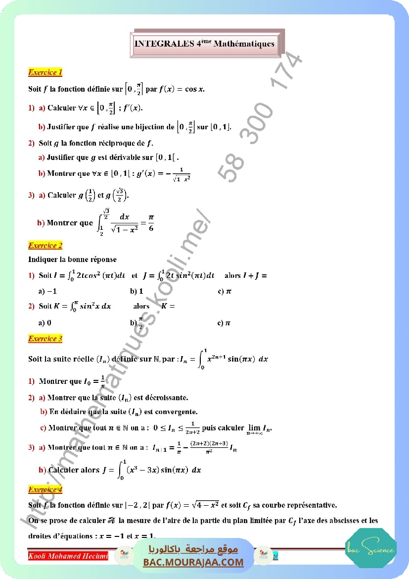 serie corrige integrales
