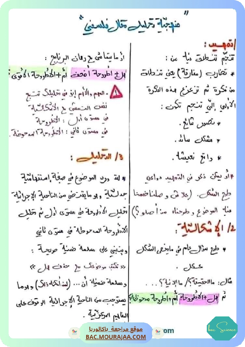 منهجية تحليل مقال فلسفي