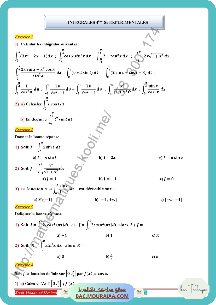 integrales serie corrige