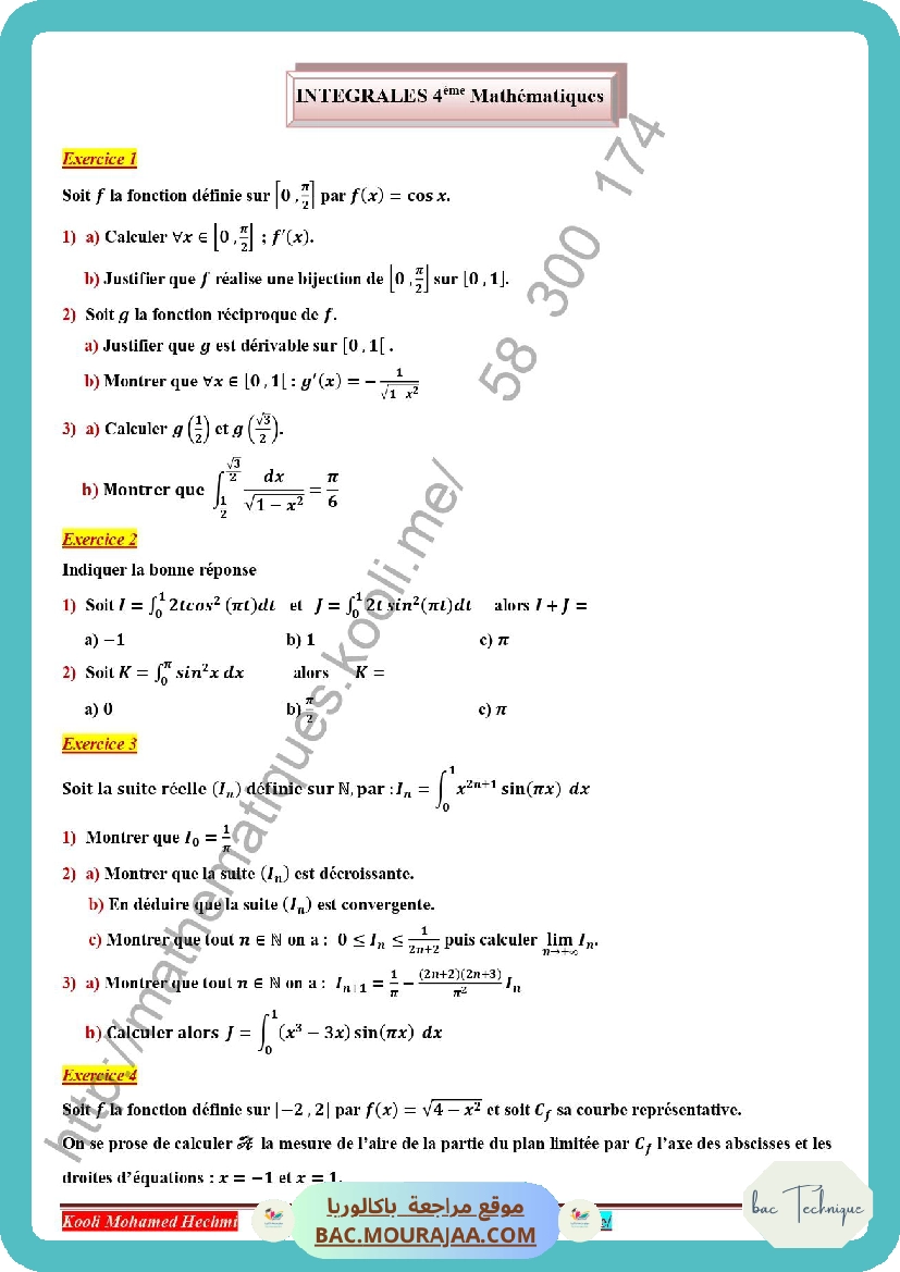 serie corrige integrales