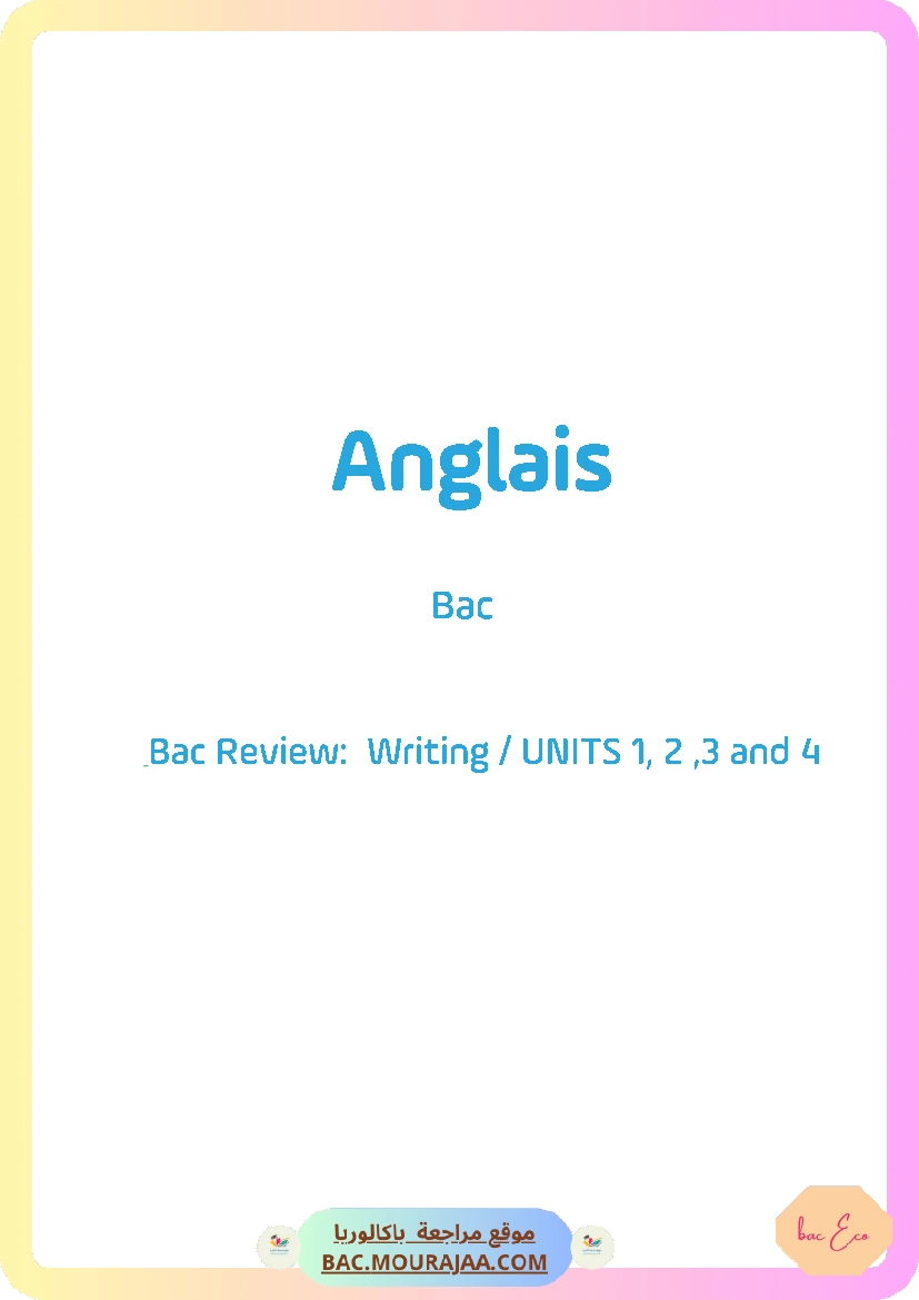 bac review english unit 1-2-3