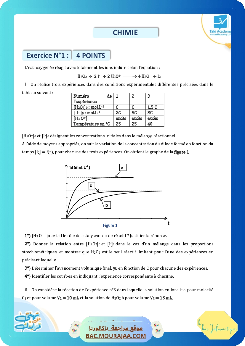 sujet de revision physique bac math