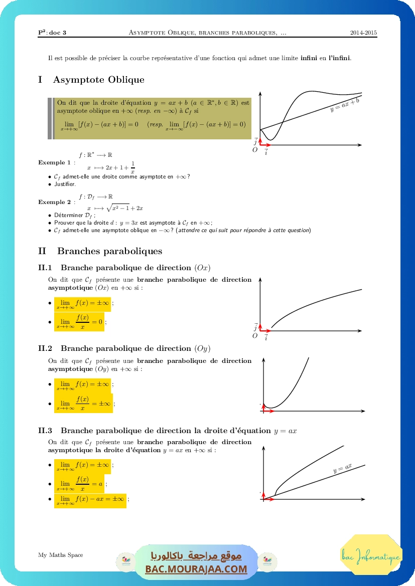 asymptote oblique-branches parabolique