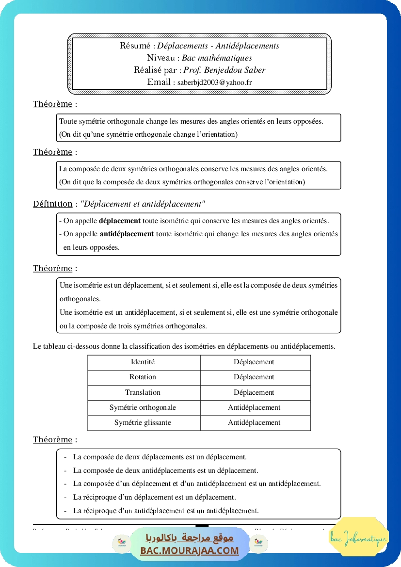 Cours Deplacements Antideplacements