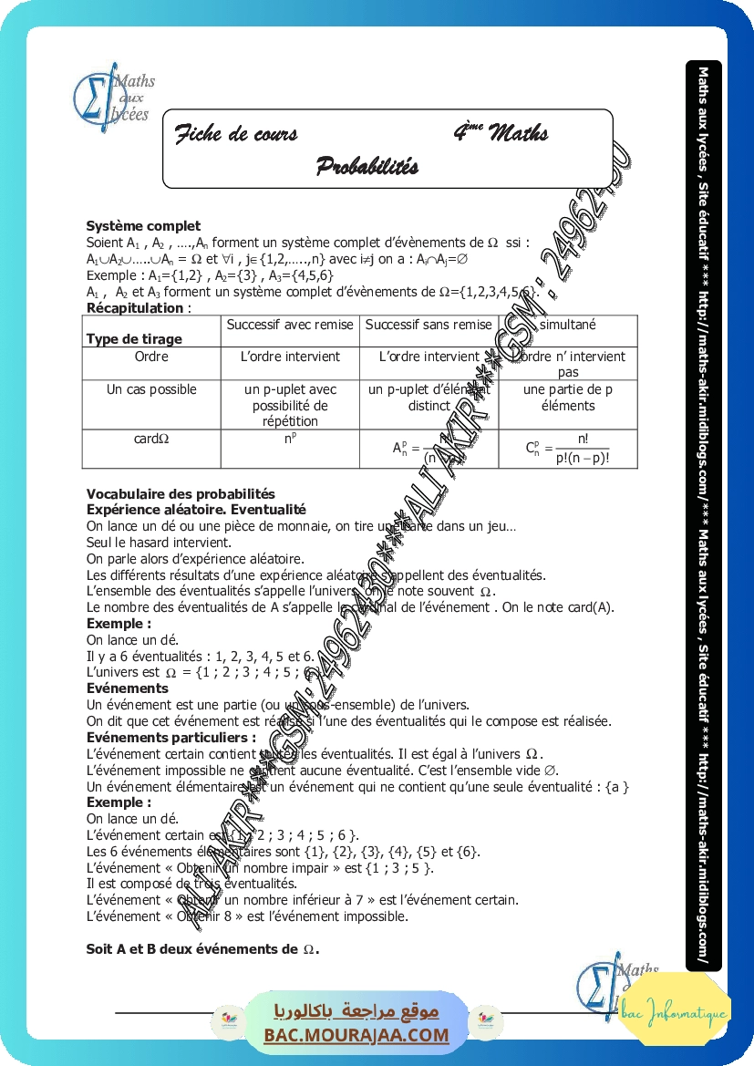 probabilite-fiche et series