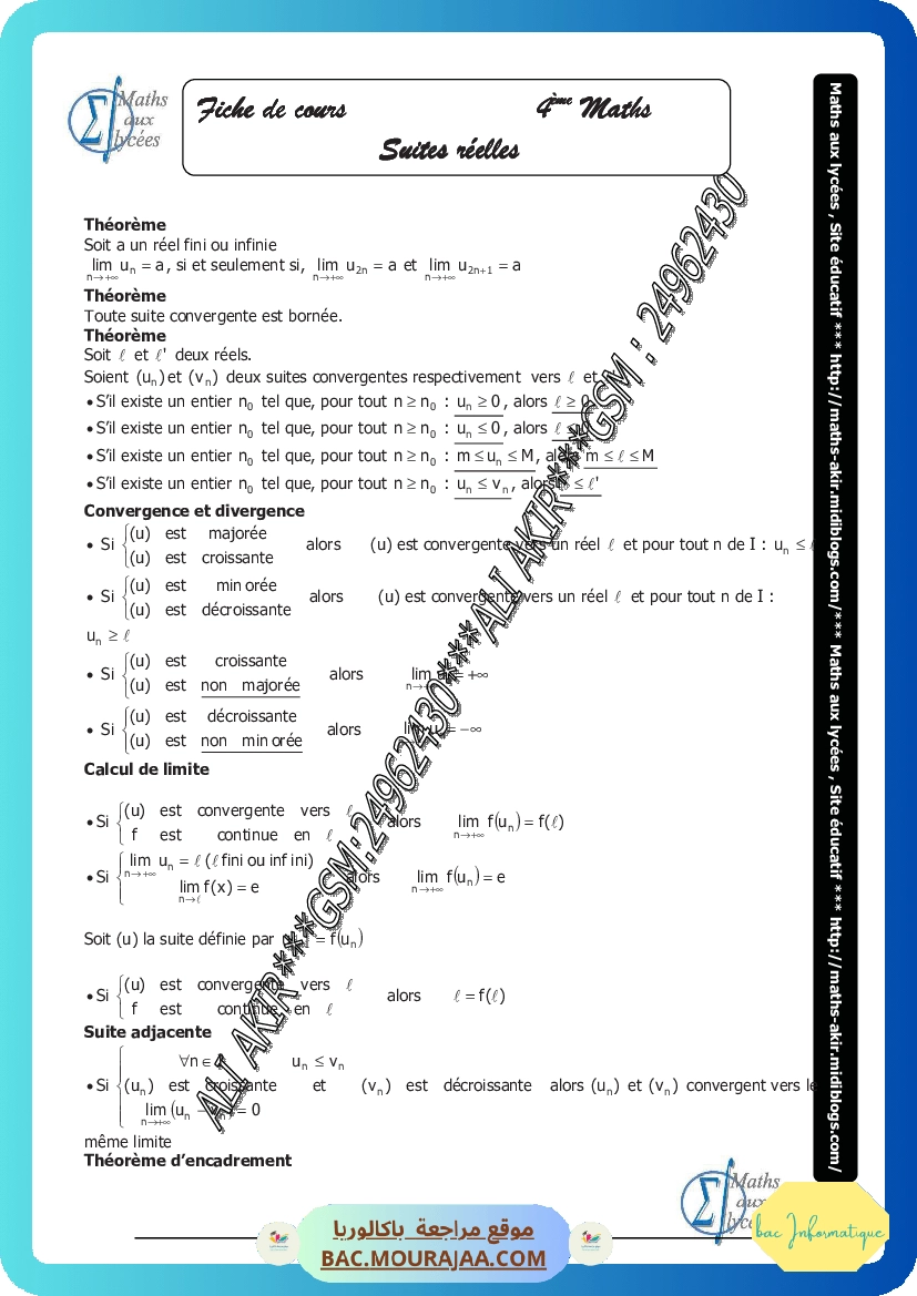 suite reelle-fiche et series