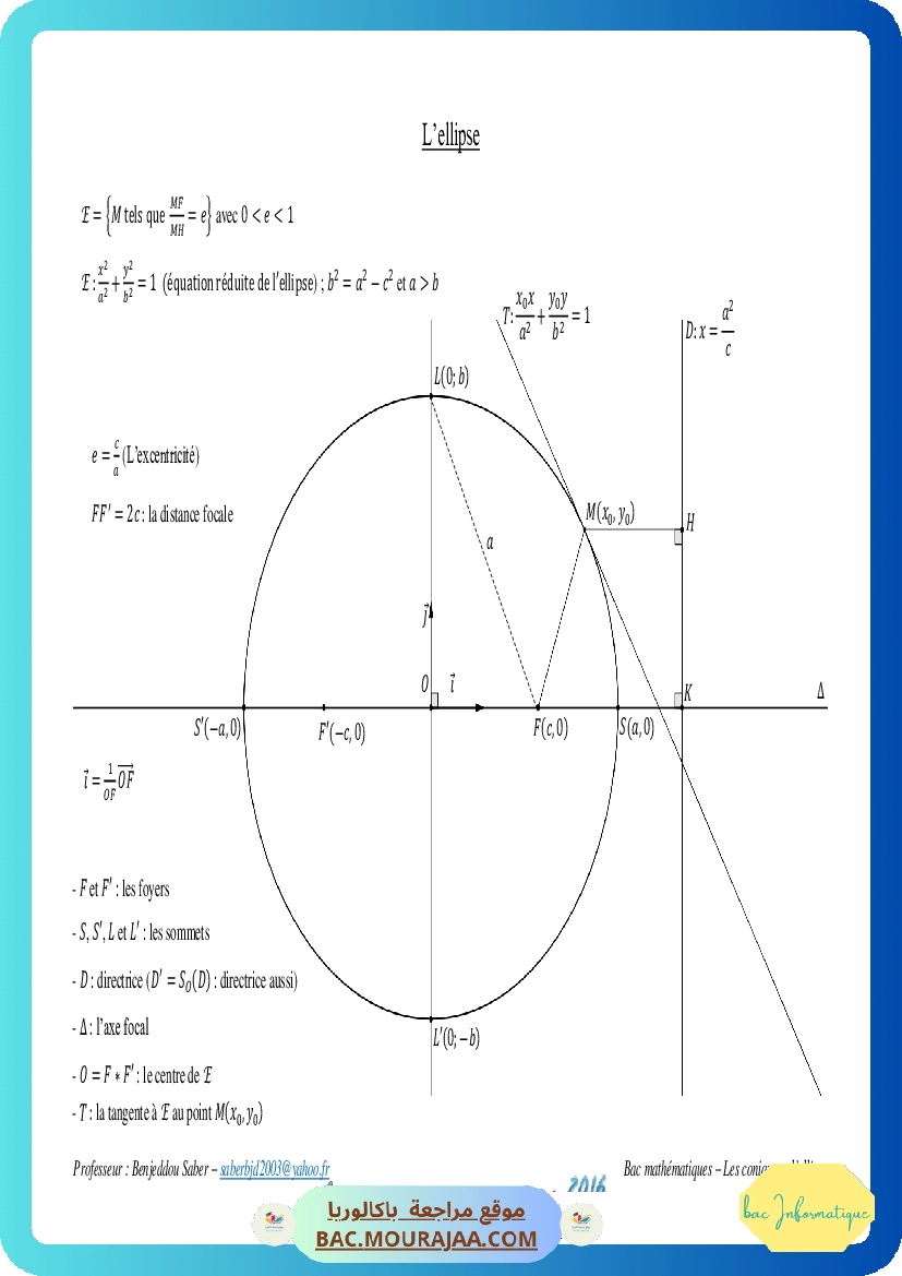 Cours Math L ellipse