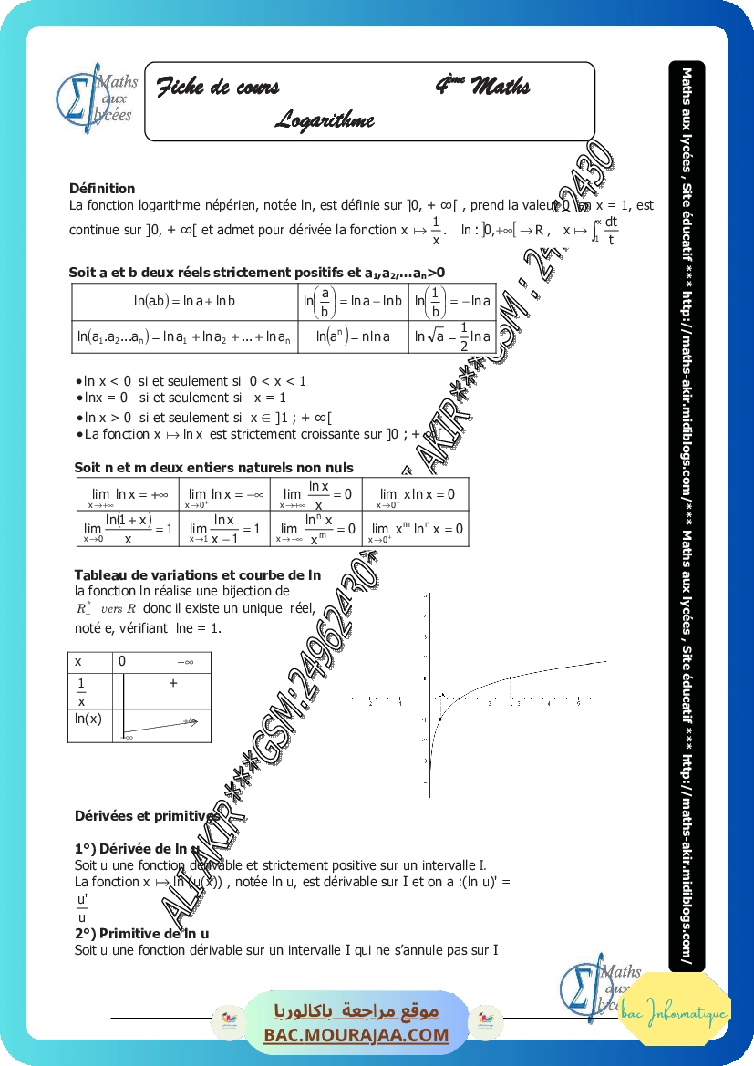 logarithme-fiche et series