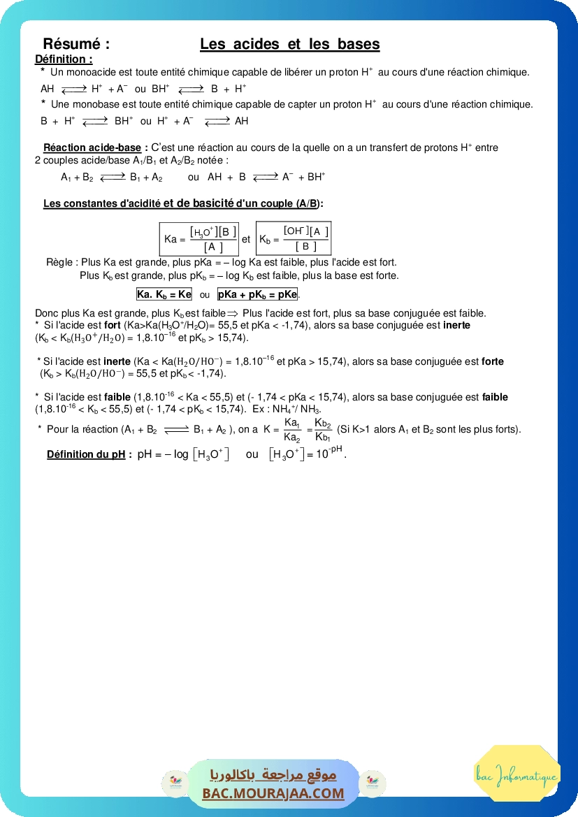 Resume acide-base