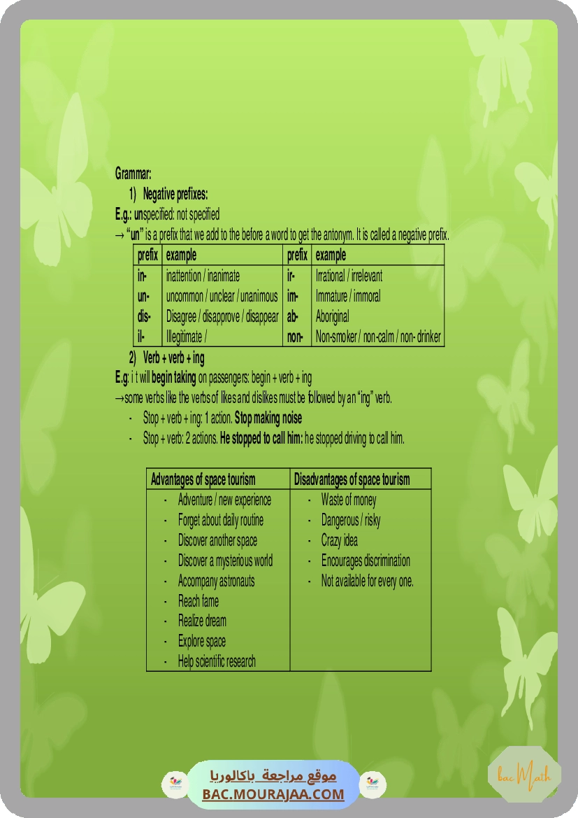 Cours-Anglais_summary_of_the_program