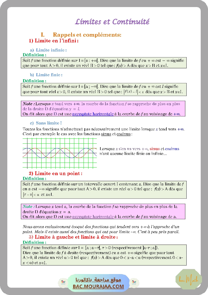 Cours Math Limites et continuite Bac Math Mr Masmoudi Radhouane www.masm