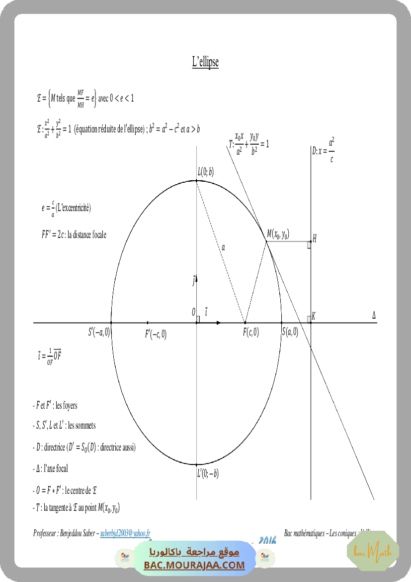 Cours Math L ellipse
