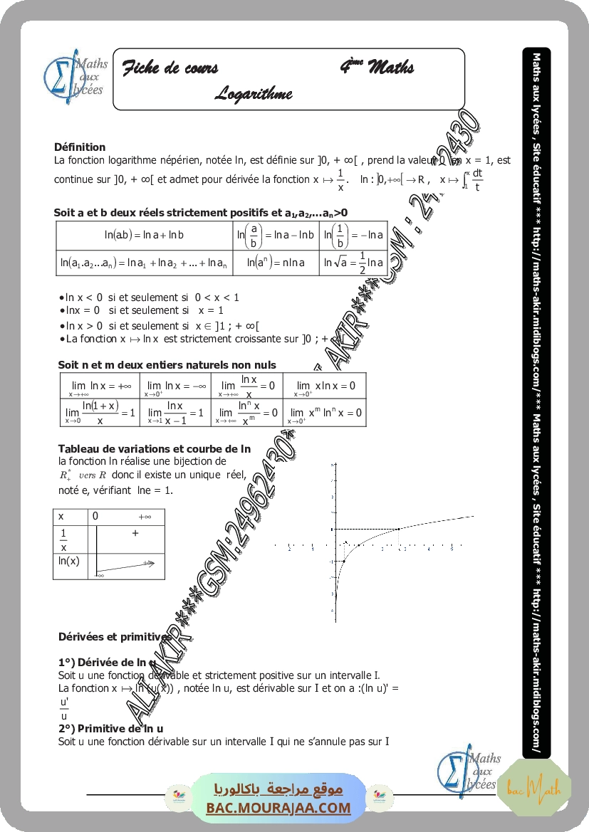 logarithme-fiche et series