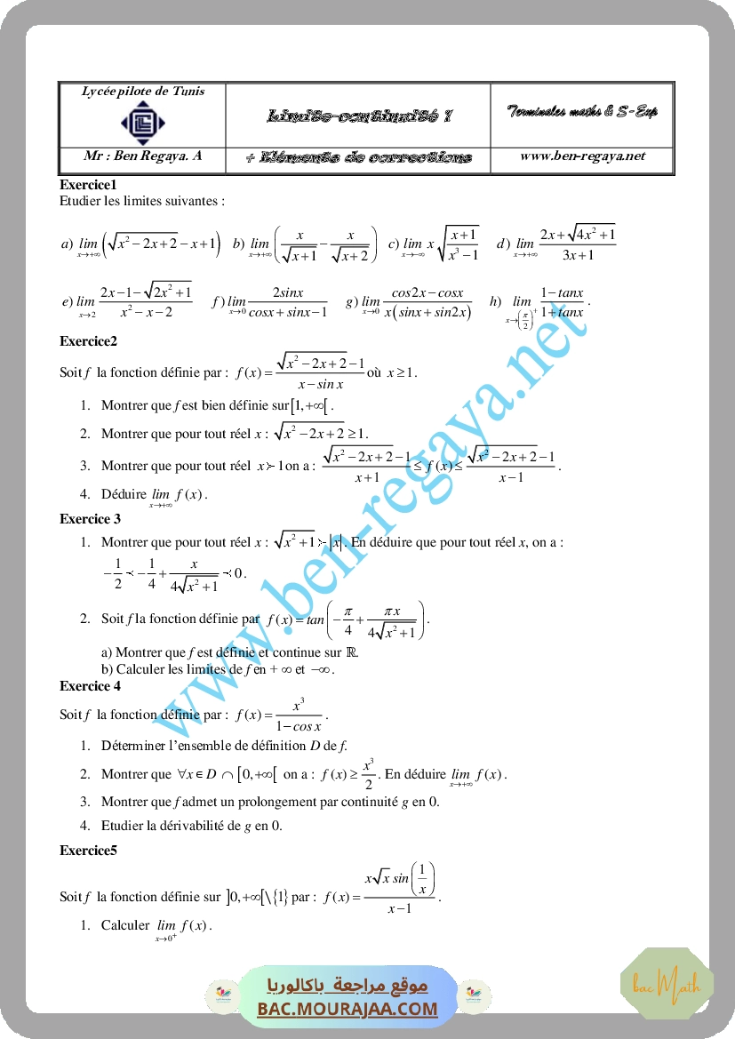 4. Limites continuit 1 corrections 1@