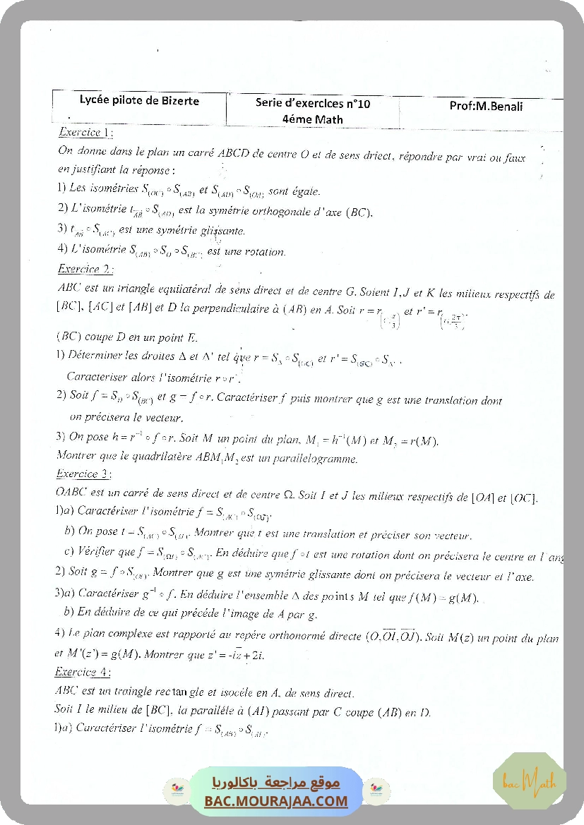 Serie 10 Isometries