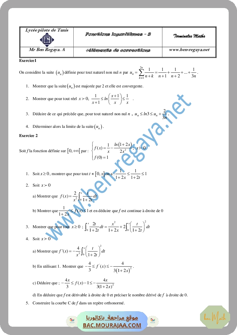 Fonctions Logarithmes 3