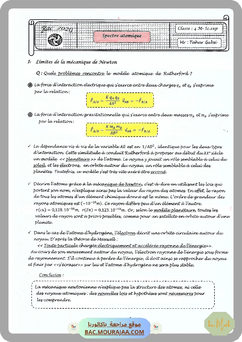 Cours Phy 10 Spectre atomique