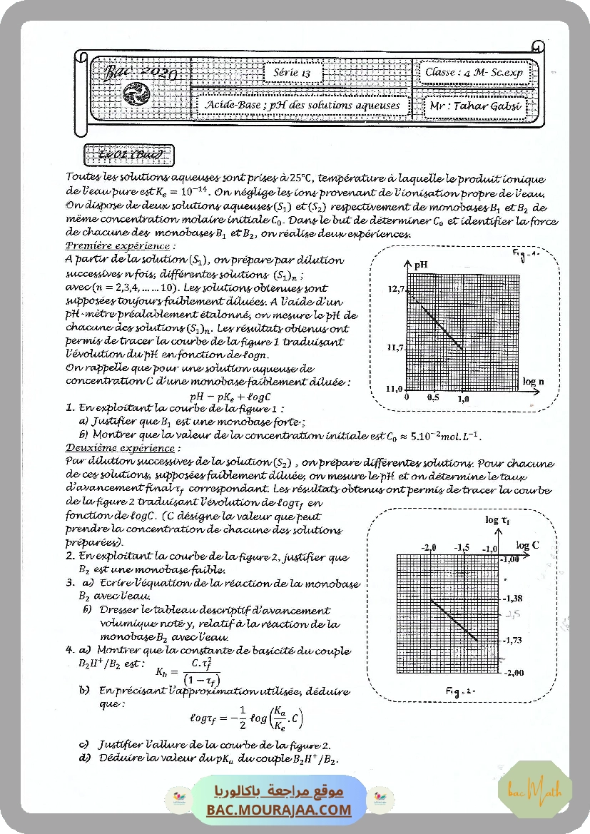 Serie 13 acide-base + pH