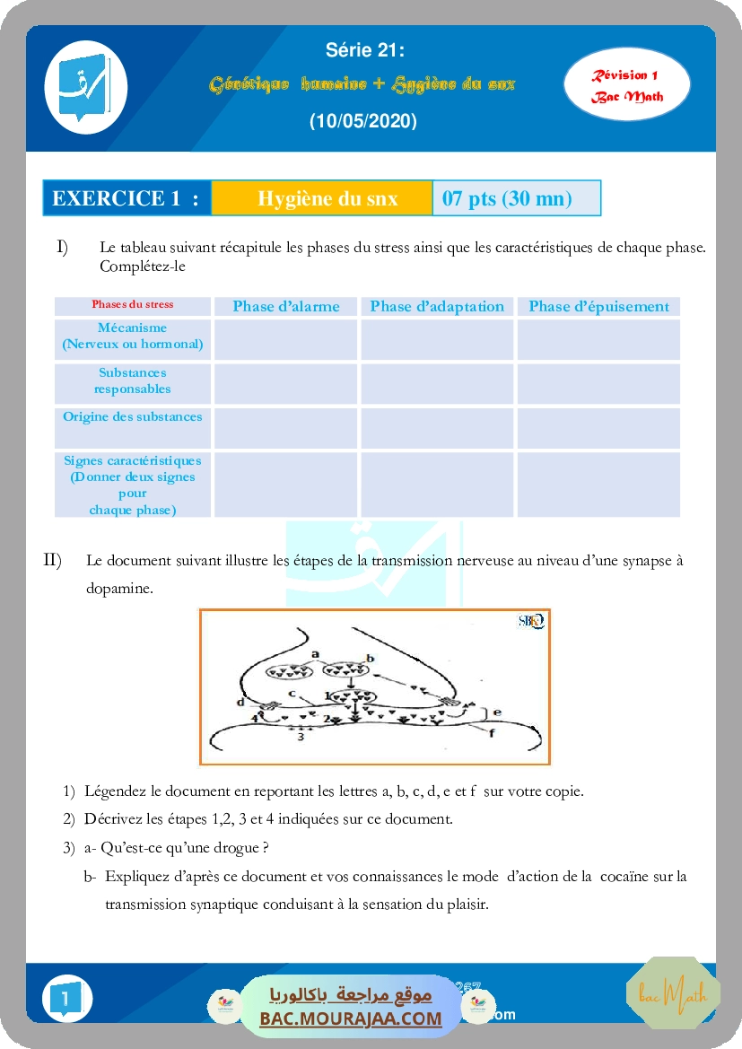 Serie 21 (Revision 1) Genetique + Hygiene du SNX