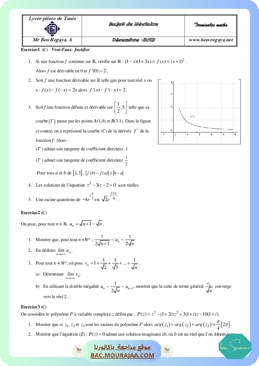 Sujet de revision Decembre