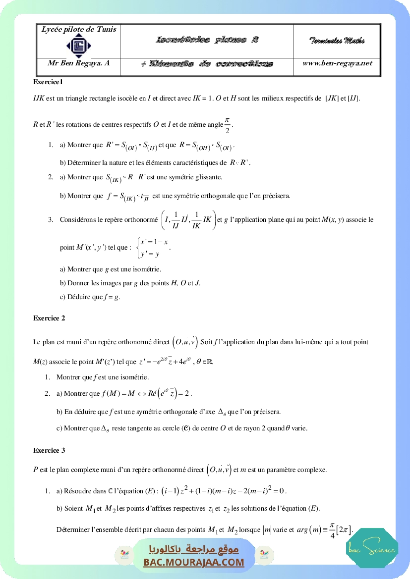 Isometries planes 2