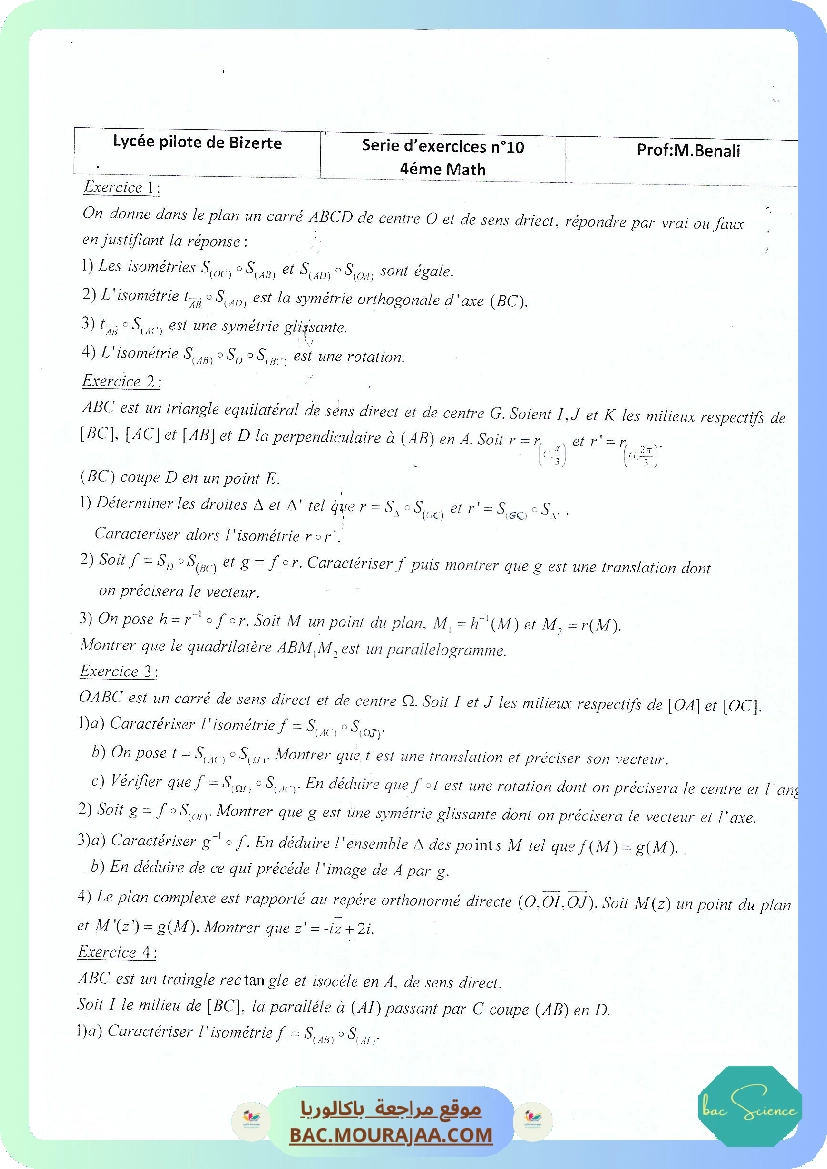 Serie 10 Isometries