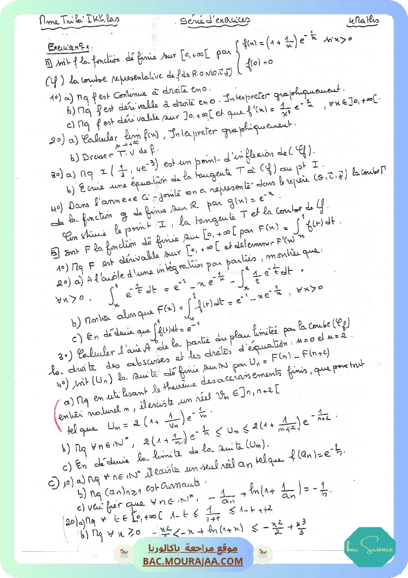 Analyse de fonction exponentielle