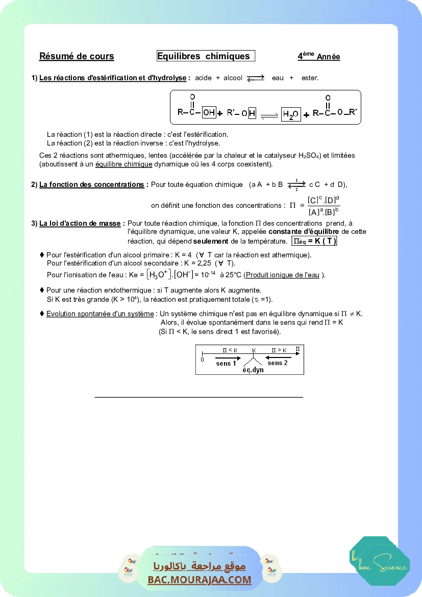 Resume Equilibres chimiques 20