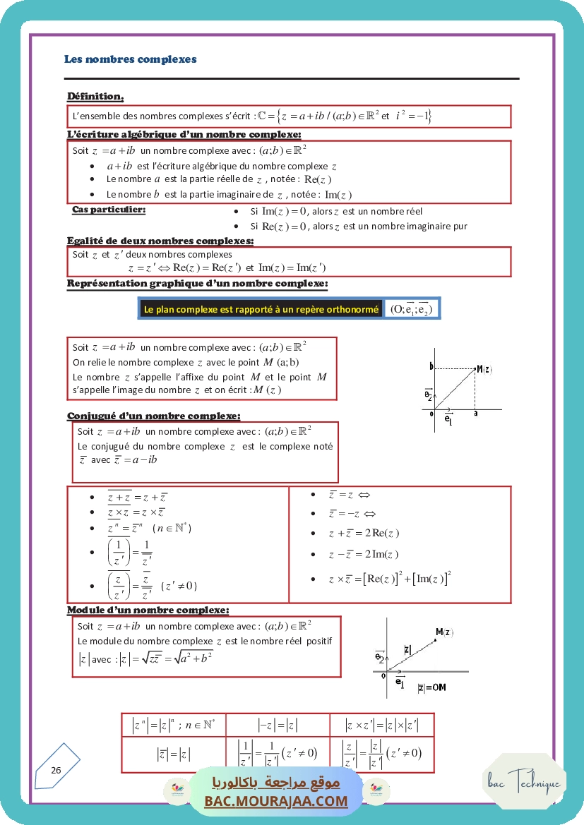 Les nombres complexes-resume