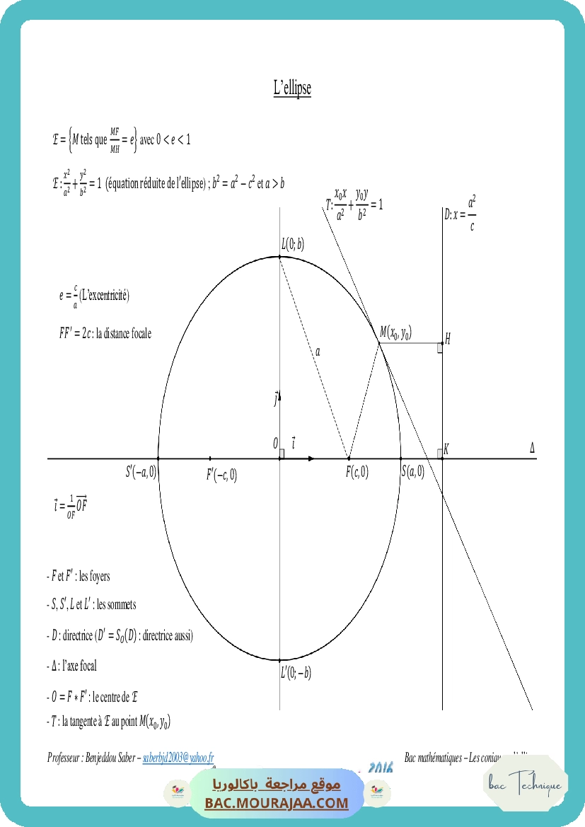 Cours Math L ellipse