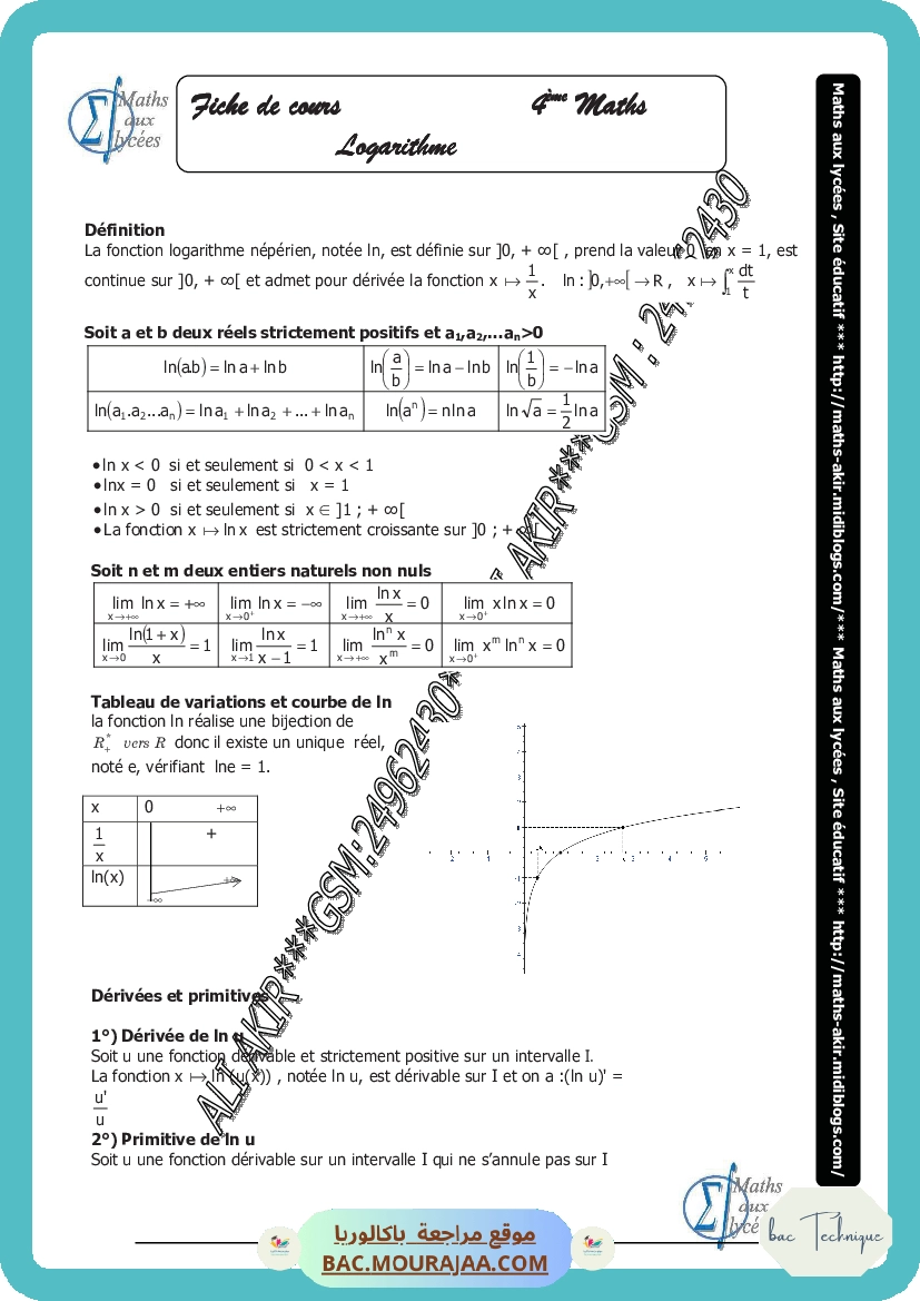 logarithme-fiche et series
