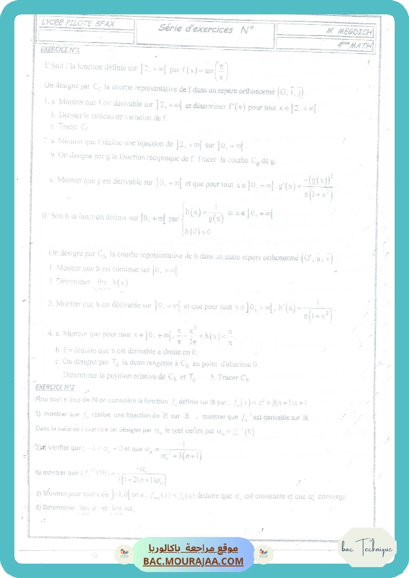Serie fonction trigo