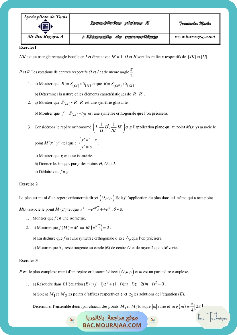 Isometries planes 2