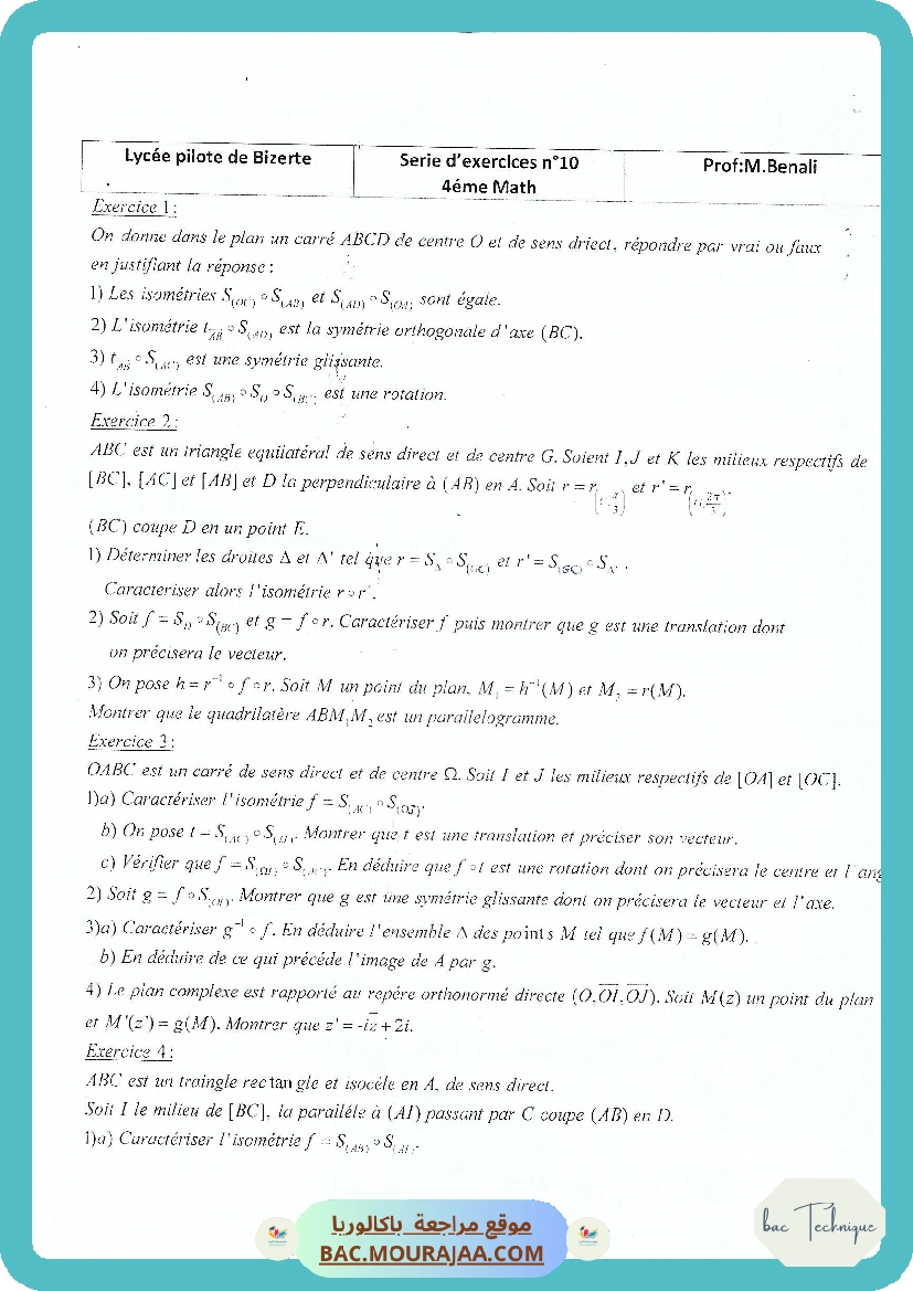 Serie 10 Isometries