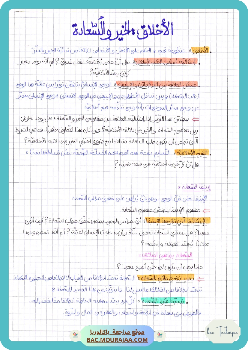 الأخلاق الخير و السعادة